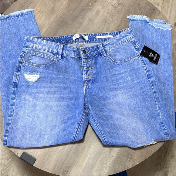 Guess Women's Light Blue Ripped Tomboy Jeans - Picture 2 of 5